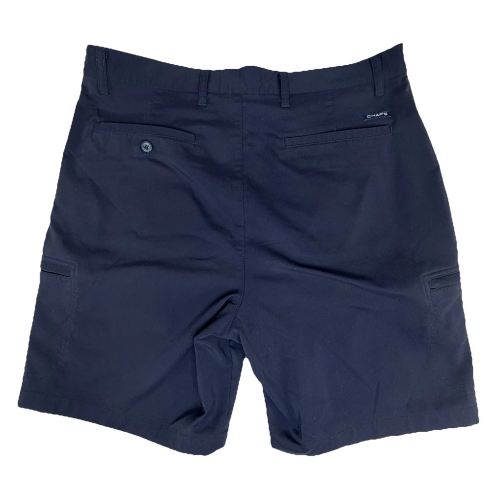 Chaps Golf Mens Performance Shorts Sz 36 Navy Stretch Chino Flat Front 9" inseam - Picture 2 of 8